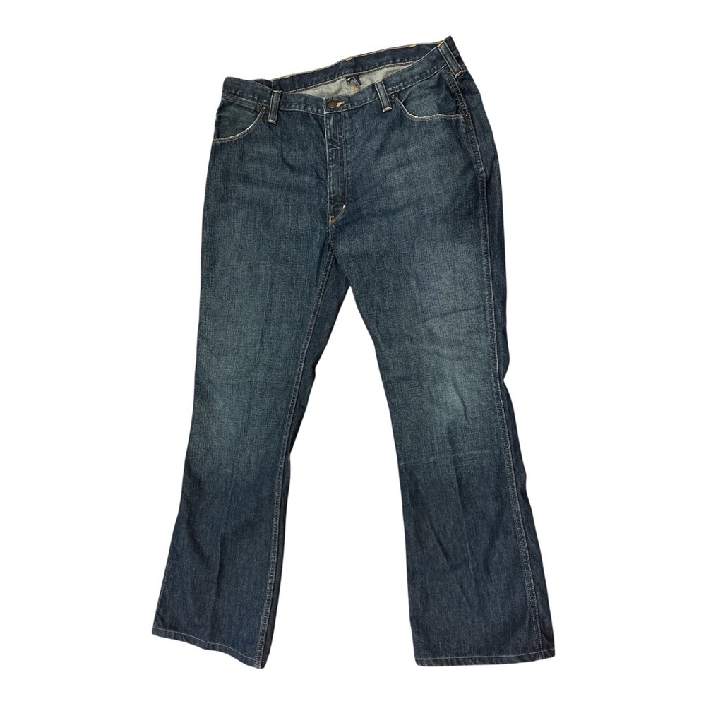 VTG POLO RALPH LAUREN DARK BLUE DISTRESSED BOOTCUT JEANS WESTERN COWBOY SZ 38W - Picture 1 of 6